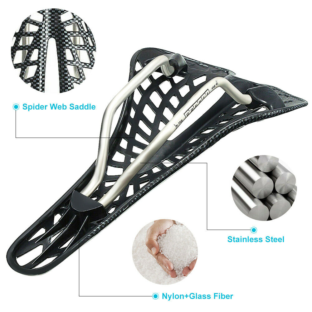 Ergonomic Spider Carbon Fiber Bicycle Saddle, MTB Road Cycling Breathable Mat