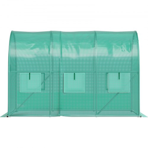 Walk-In Greenhouse 9.8 x 6.6 x 6.6 ft, Waterproof PE Cover, Sturdy Galvanized Frame & 6 Mesh Windows