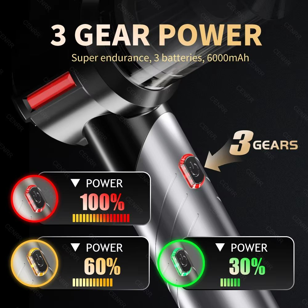 CENRR Cordless Car Vacuum Cleaner – Mini Portable Handheld Vacuum with Powerful Suction for Home & Auto