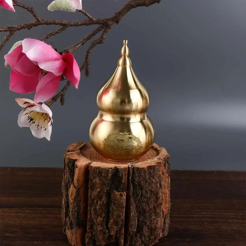 Brass Feng Shui Wu Lou Gourd Statue