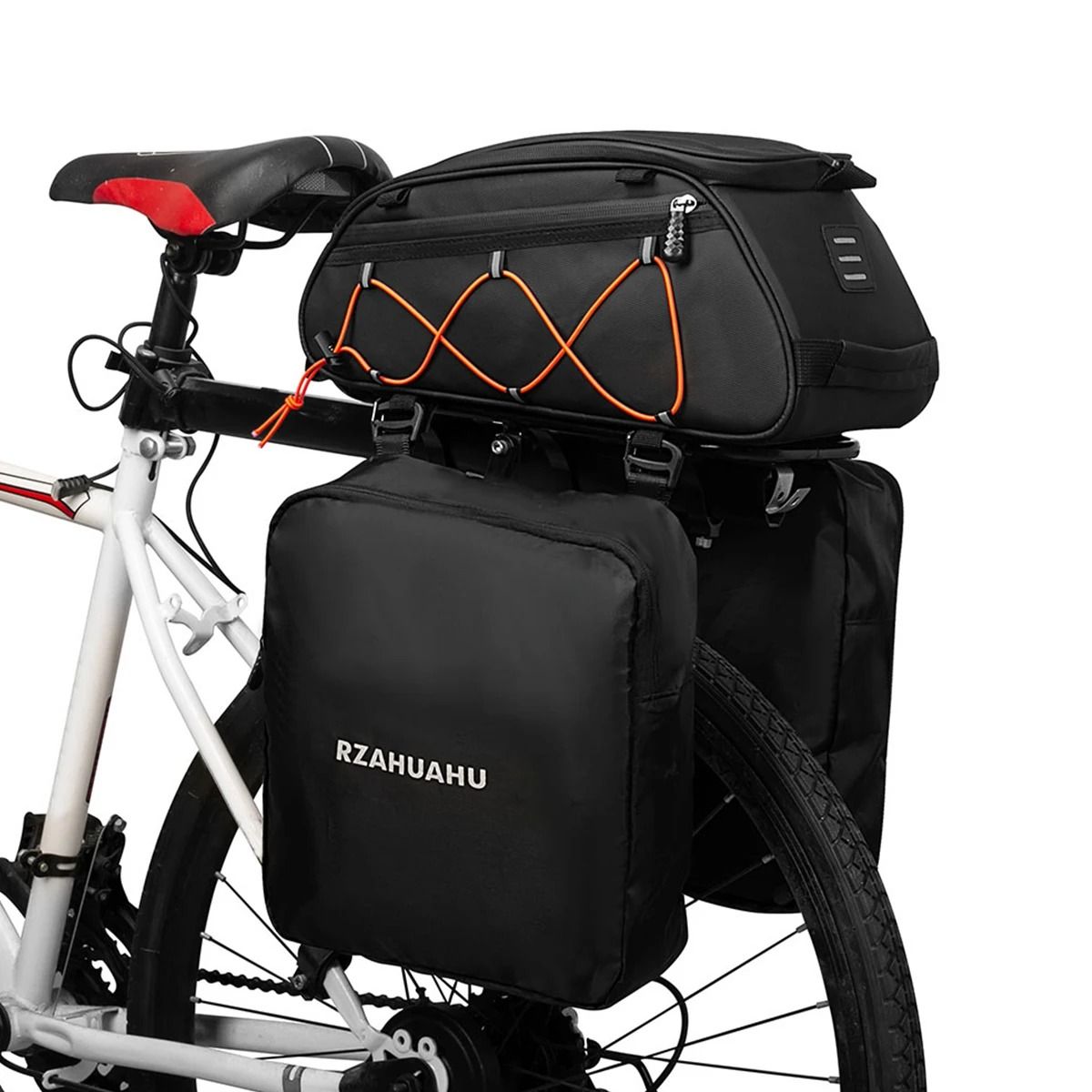 3 in 1 Waterproof Bike Rack Trunk Bag Rear Seat Cooler Bag With Side Hanging Bags