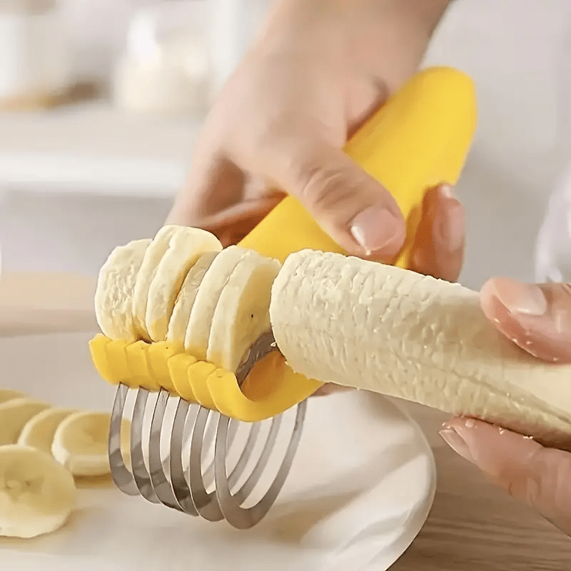 Stainless Steel Banana & Cucumber Slicer Manual Fruit Cutter Kitchen Tool