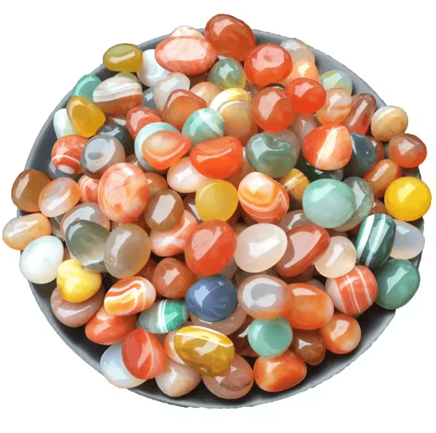 Colorful Agate Pebbles (100g) – Natural Polished Stones for Aquarium, Vase & Home Decor