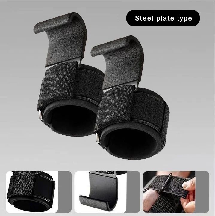 Heavy-Duty Weight Lifting Hook Grips with Integrated Wrist Wraps