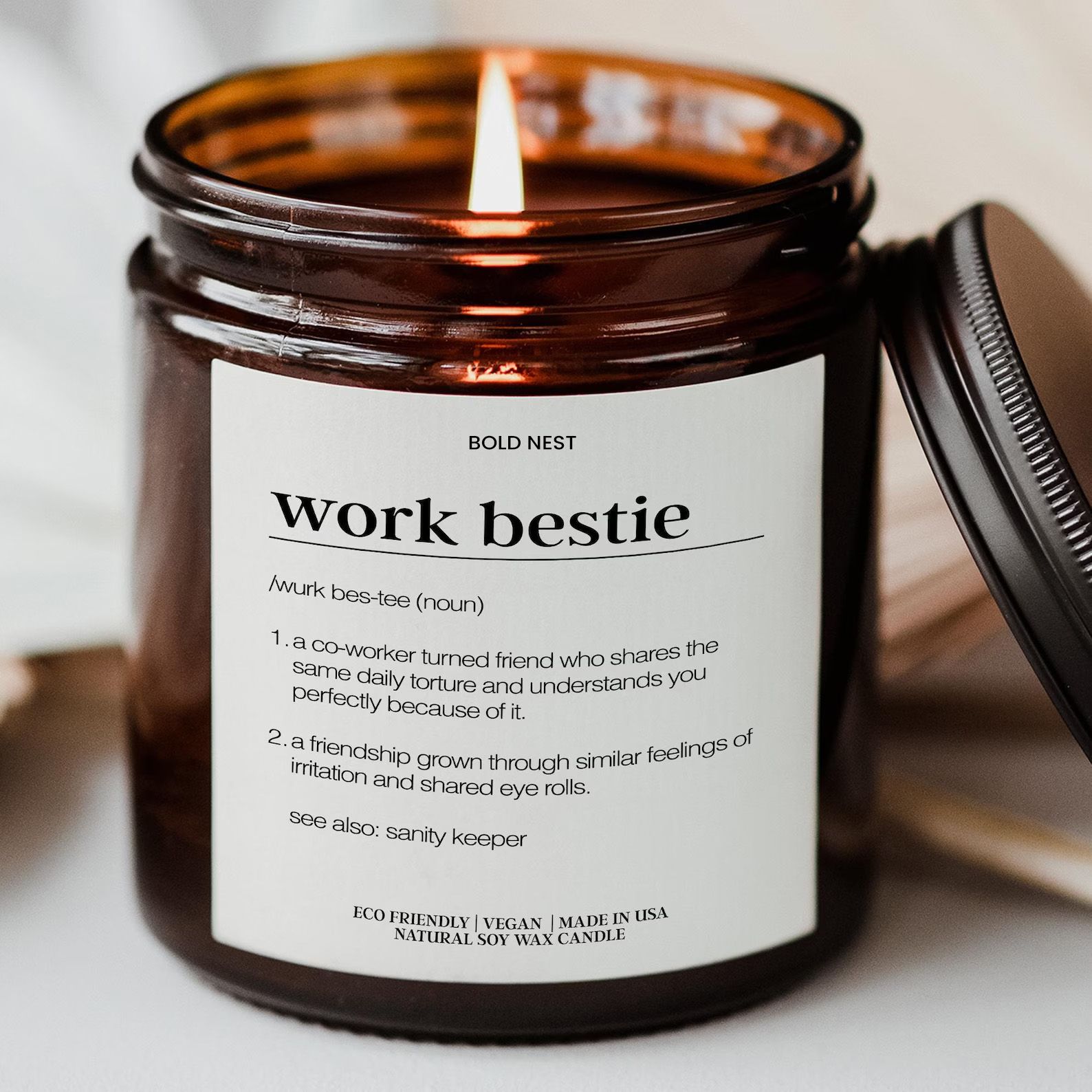 Work Bestie Candle Funny Coworker Gift Work Friend Appreciation Candle Retirement Leaving Gift