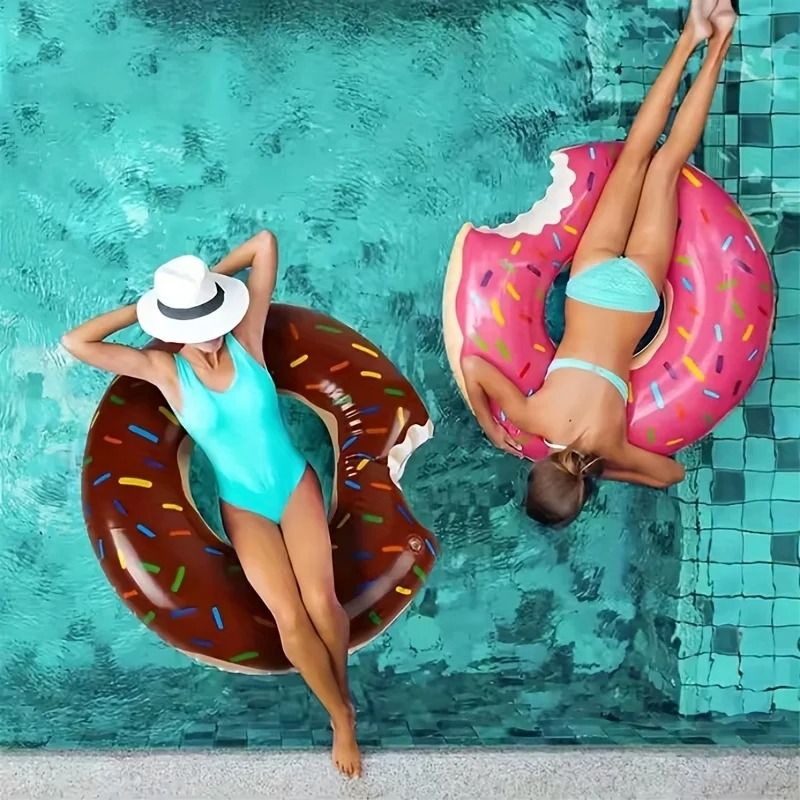 Donut-Shaped Inflatable Pool Float