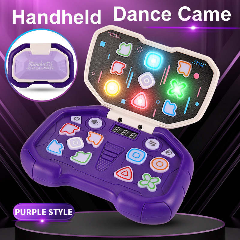Rhythm Master Kids Flip Handheld Dance Mat, Stress Relief Game, Level Challenge Press & Push Training Machine