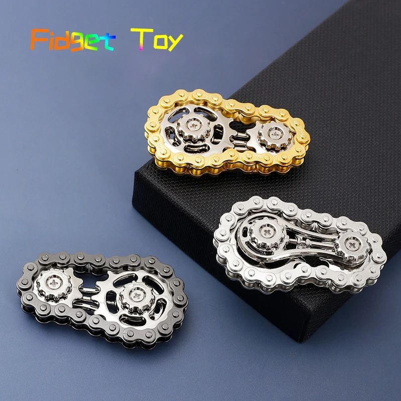 Metal Bike Chain Fidget Spinner Stress Relief Toy
