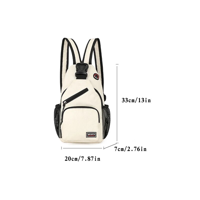 Women Waterproof Oxford Cloth Breast Bag, Large Capacity Multi-functional Crossbody Backpack Casual Travel Shoulder