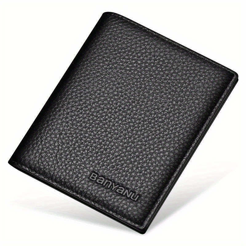 Genuine Leather RFID Blocking Slim Wallet for Men Vertical Card Holder with Coin Pocket