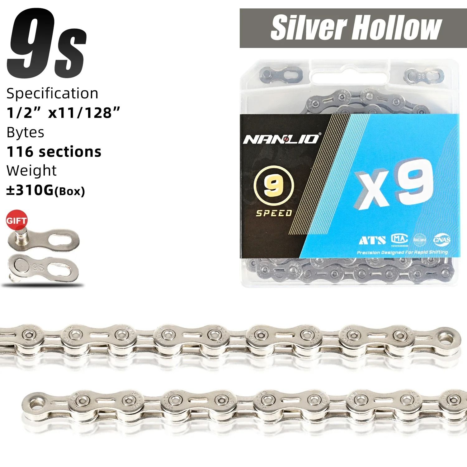 Nanlio Bike Chain X8 X9 X10 X11 X12 Variable Speed 116L 126L