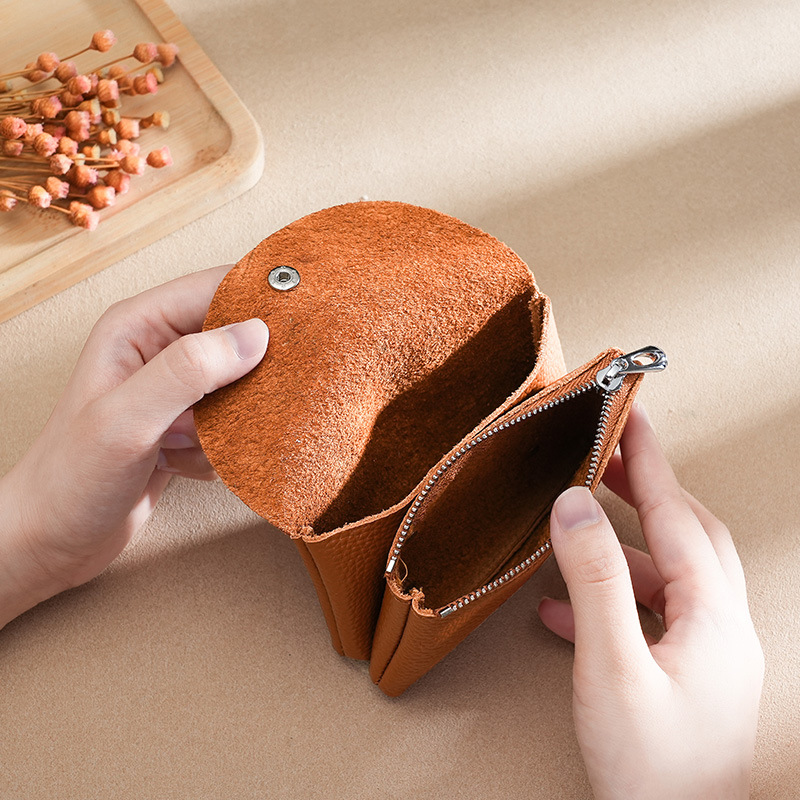 PU Leather Luxury Coin Purse, Business Card Wallet with Zipper, Personalized Initials Holder, Ideal Gift Bag