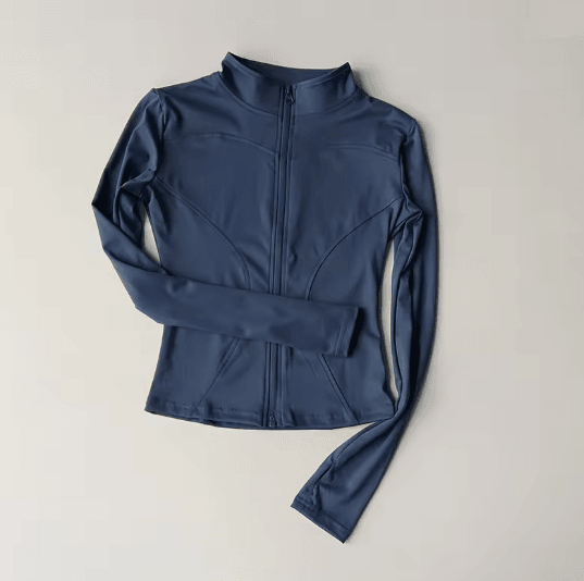 Womens Quick Dry Yoga Jacket Slim Fit Zip Up Fitness Top
