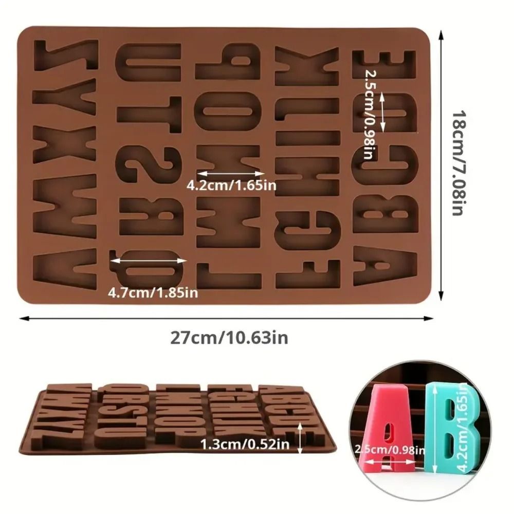 Premium 26-Letter Silicone Chocolate & Candy Mold – Large Depth Alphabet Tray for DIY Baking