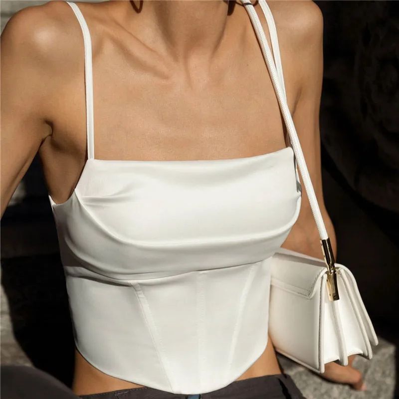 Sexy Lace-Up Backless Spaghetti Strap Crop Top – Bandage Summer Party Camisole