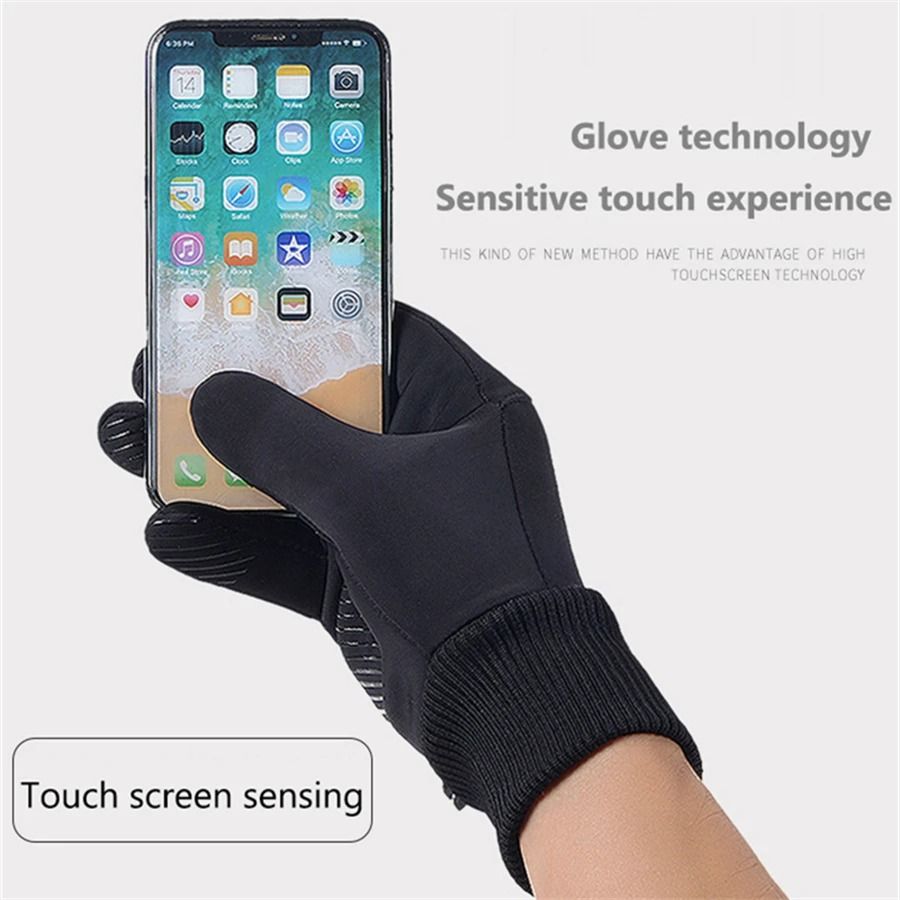 Black Winter Warm Full-Finger Touch Screen Gloves
