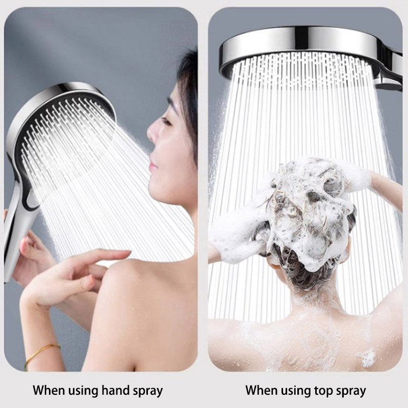 Home Bathroom Three-Speed Pressurized Shower Head with Large Panel and Water Heater Combination Set