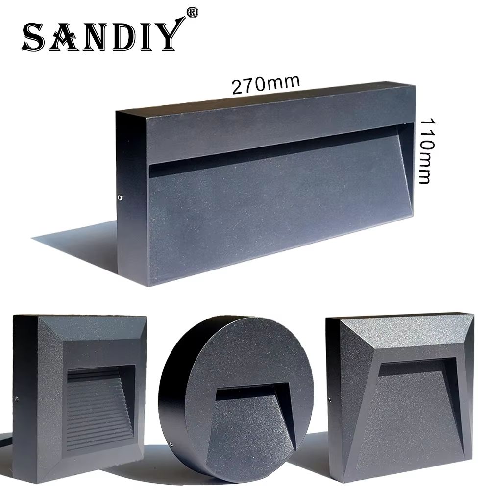 Outdoor LED Surface Mounted Light Waterproof Universal Wall Lamp for Garage Basement Passage Ramp Entrance Step (12V/220