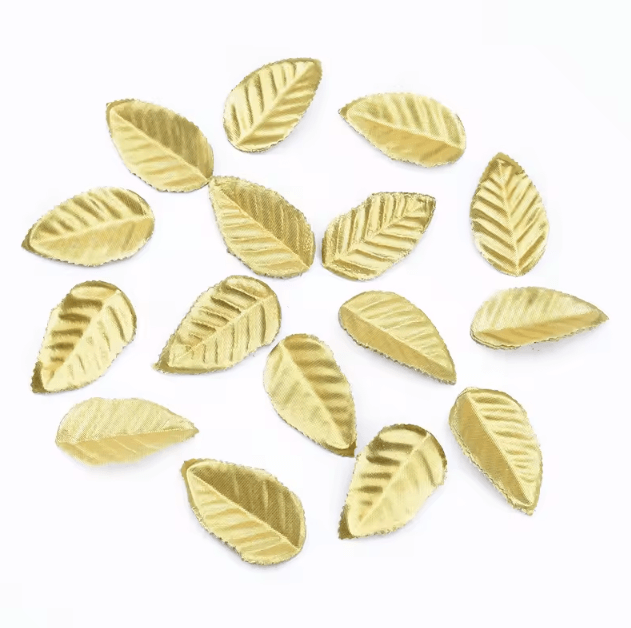 Golden Silk Leaf Craft Set – 100PCS Artificial Leaves for DIY Decor & Events