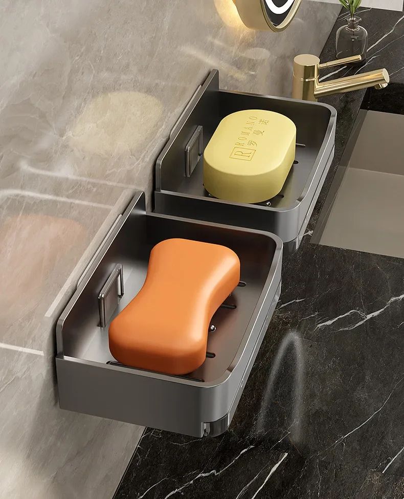 No-Drill Wall Mounted Soap & Sponge Holder