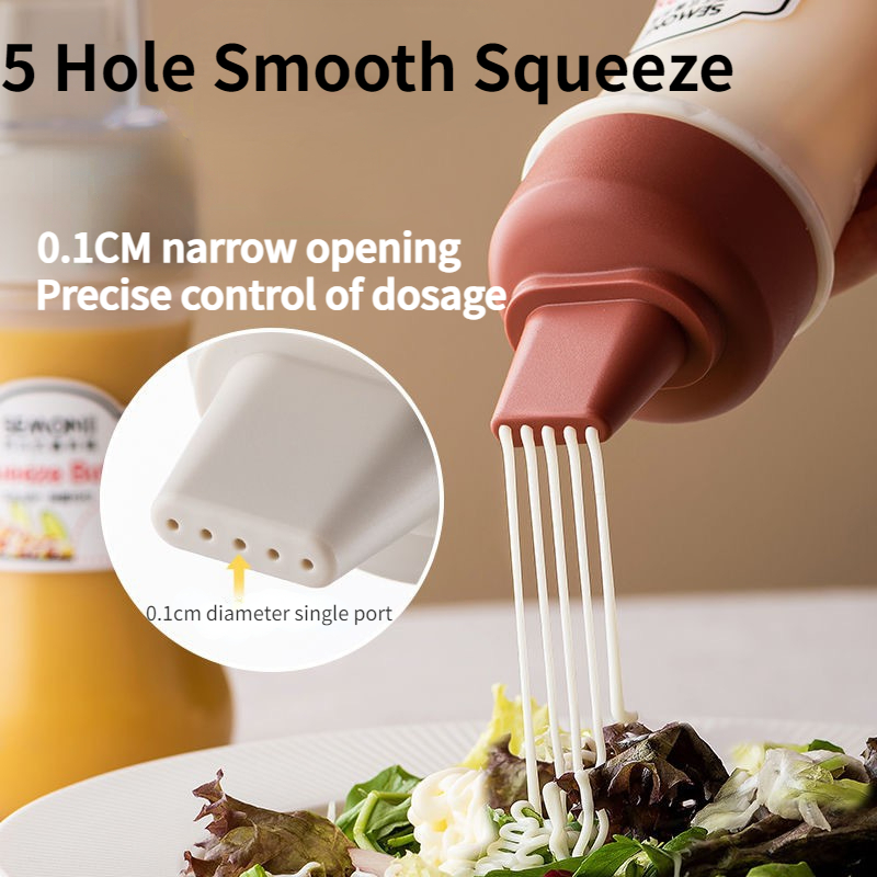 Porous Squeeze Sauce Bottle Condiment Dispenser for BBQ Sauces, Ketchup & Salad Dressing