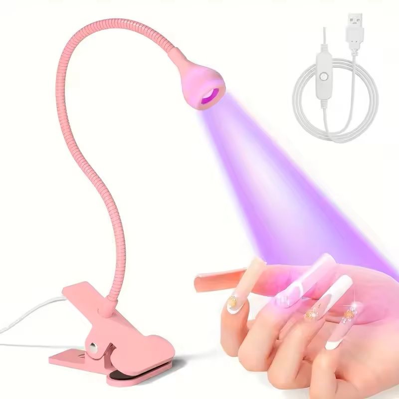 Portable LED UV Curing Lamp Mini Nail Lamp Dryer for Gel Polish Clip-On USB Home / Salon Tool