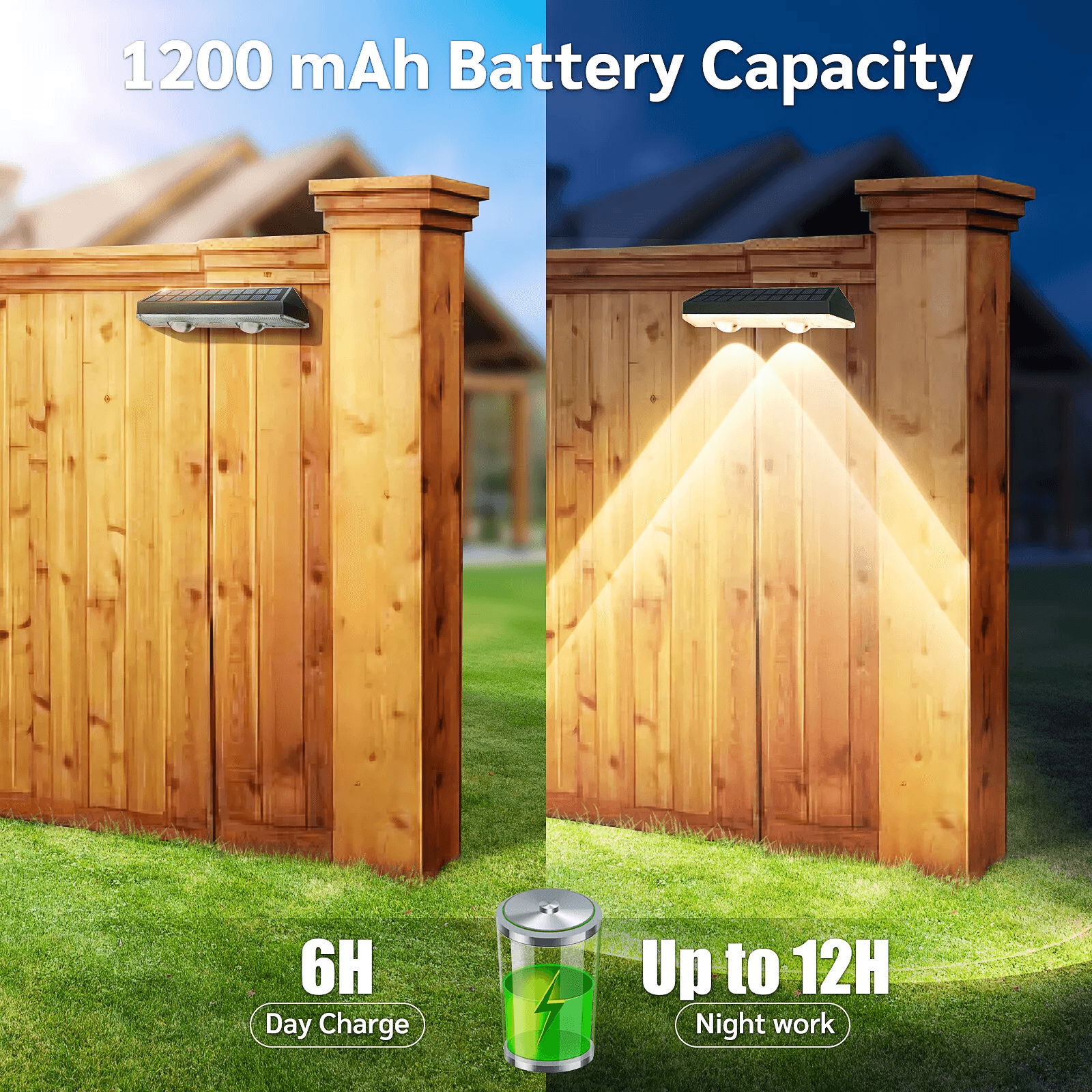 LED Solar Power Wall Light Outdoor Garden Waterproof Fence & Deck Steps Lamp