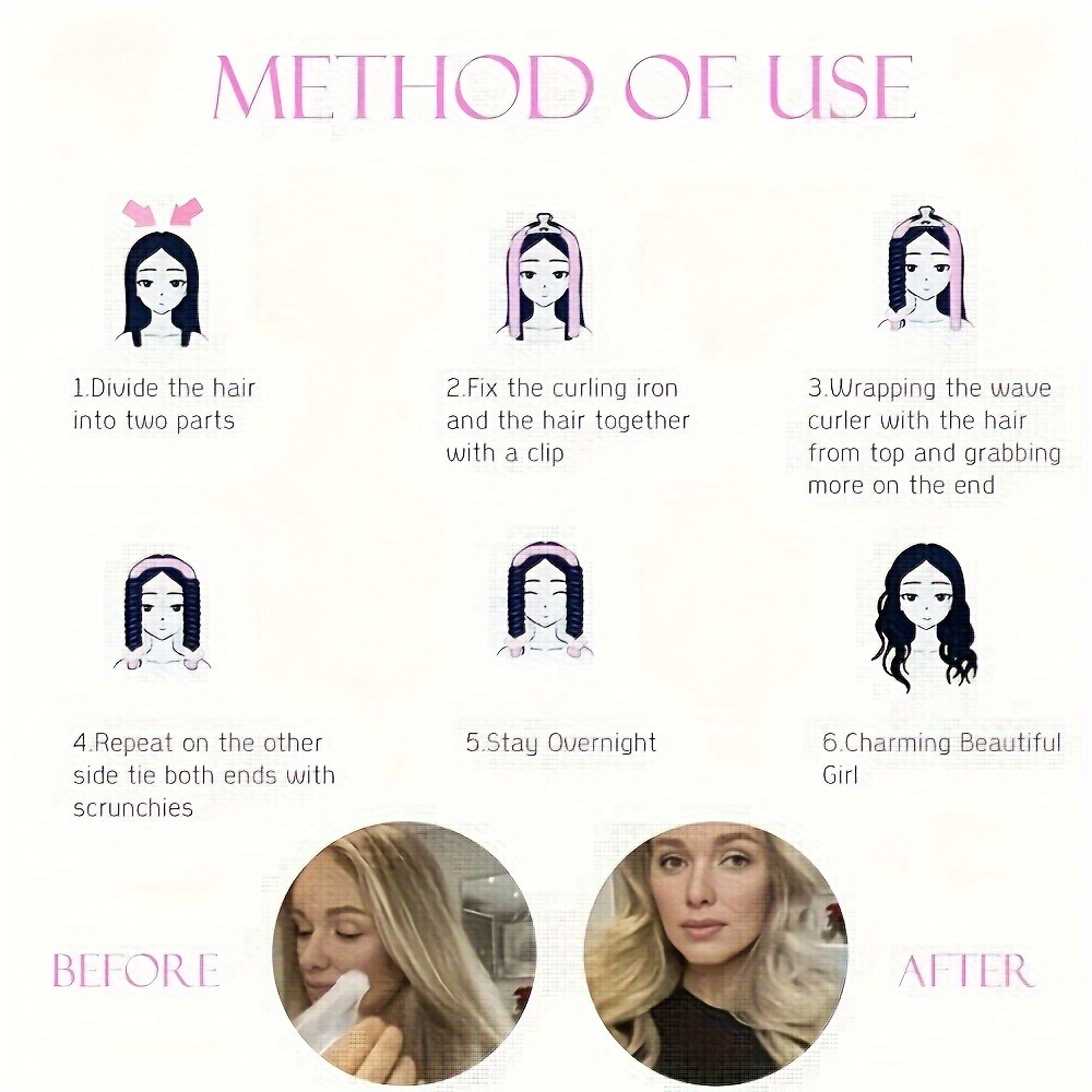Satin Silk Hair Curler Sleeping Cap, Natural Curly Hair Headwrap Set, Long Hair Wave Care Tool