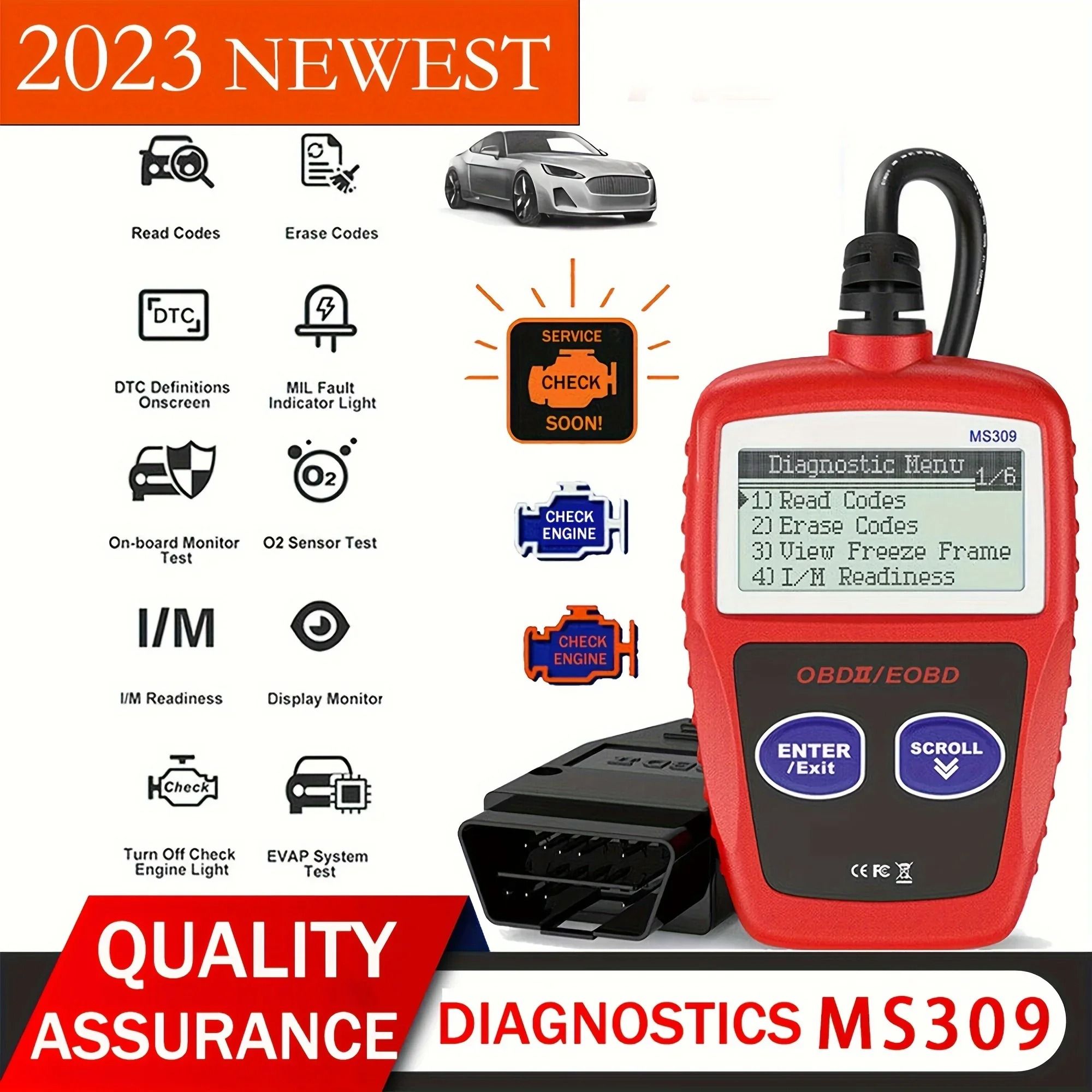 Advanced Car Diagnostic Tool Plus MS309 OBD2 Scanner