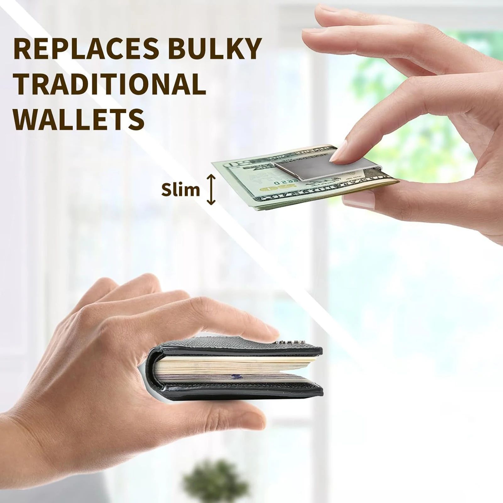 12 Pcs Stainless Steel Money Clips | Ultra-Thin Slim Wallet Clip for Cash & Credit Cards, Smooth Edge Pocket Holder