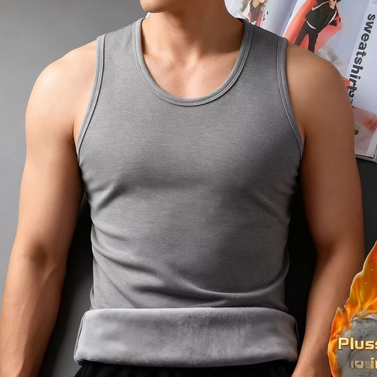 Autumn Winter Thermal Underwear, Men's Sleeveless Vest, Warm Thickening Thermo Lingerie, Thermal Undershirt Top