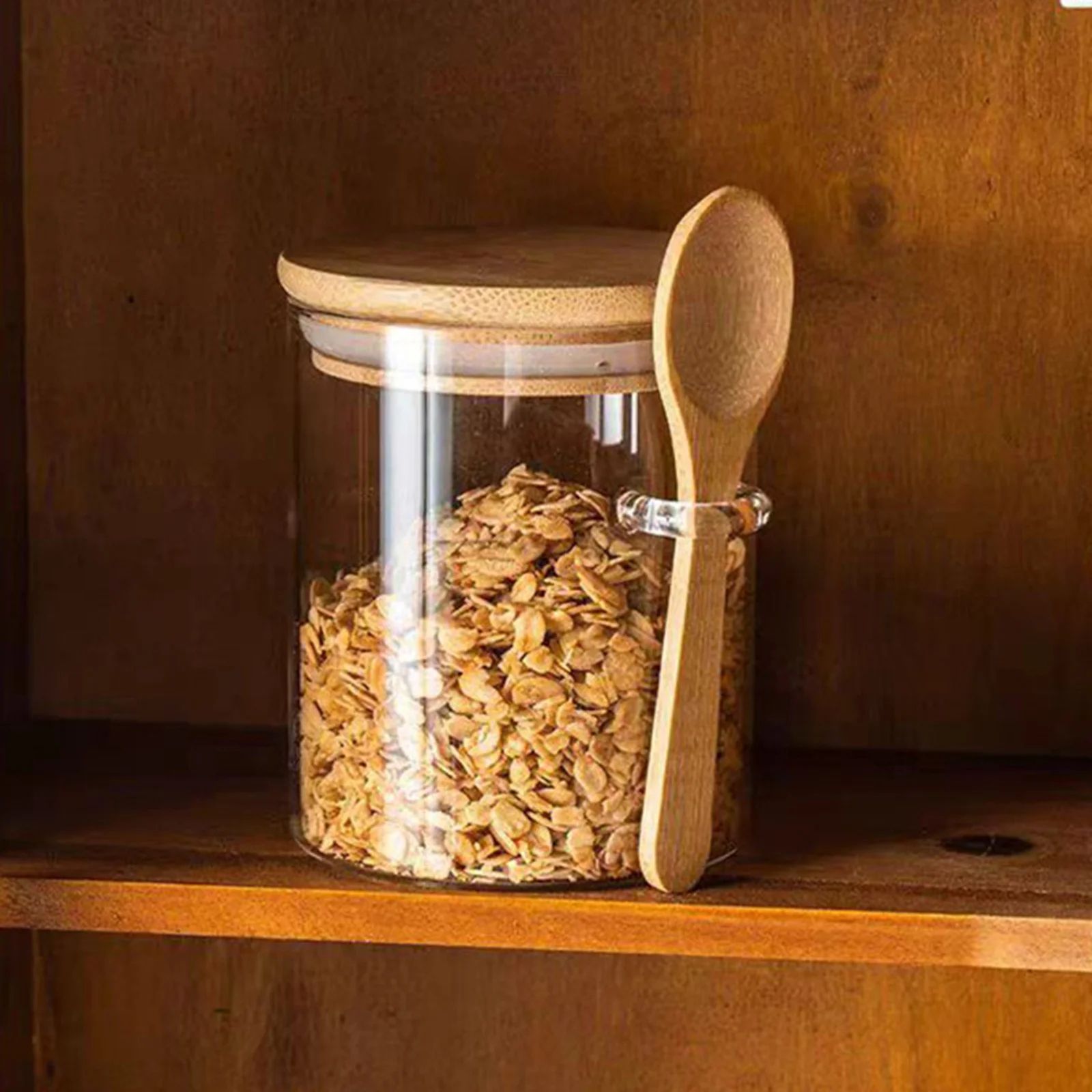 FreshSeal Borosilicate Glass Storage Jar Set – Airtight Canister with Spoon for Coffee, Tea & Pantry Organization