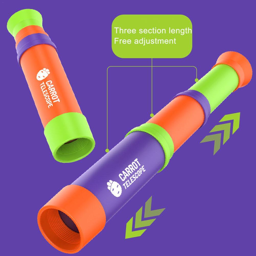 Mini Portable Lens Carrot Telescope 3D Printed Educational Games for Kids Gifts Retractable Toys