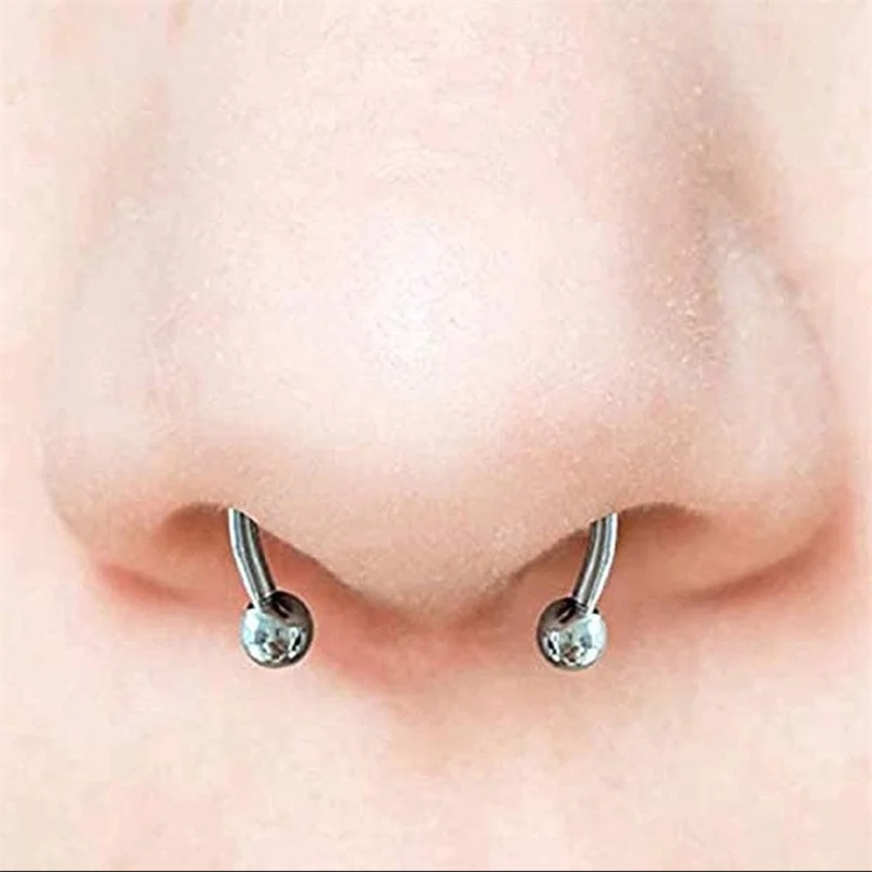 Magnetic Fake Septum Ring Clip On Horseshoe Nose Ring in Stainless Steel