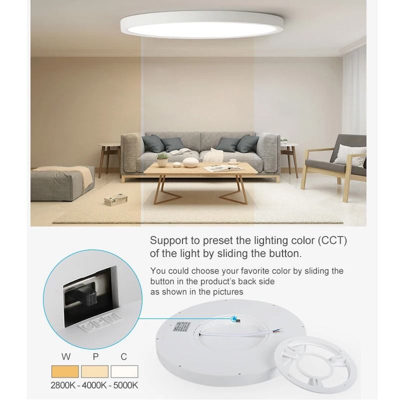 Modern LED Ceiling Light One Light with Three Color Modes