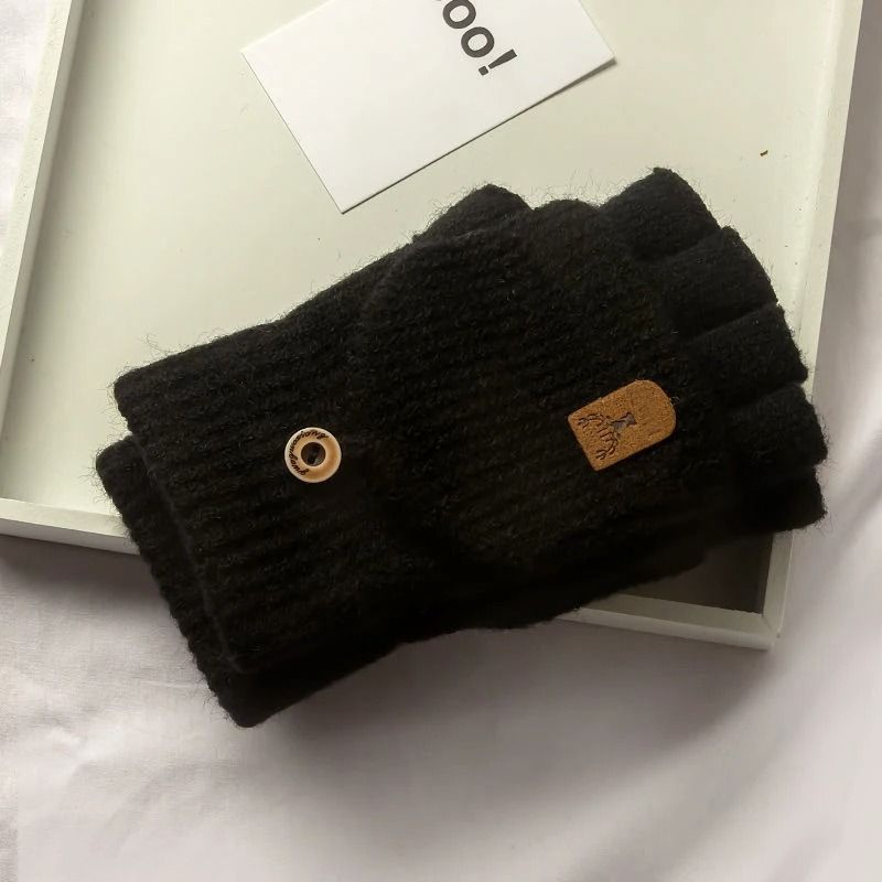 Knitted Fingerless Winter Gloves Warm Touch Screen Half Finger Gloves