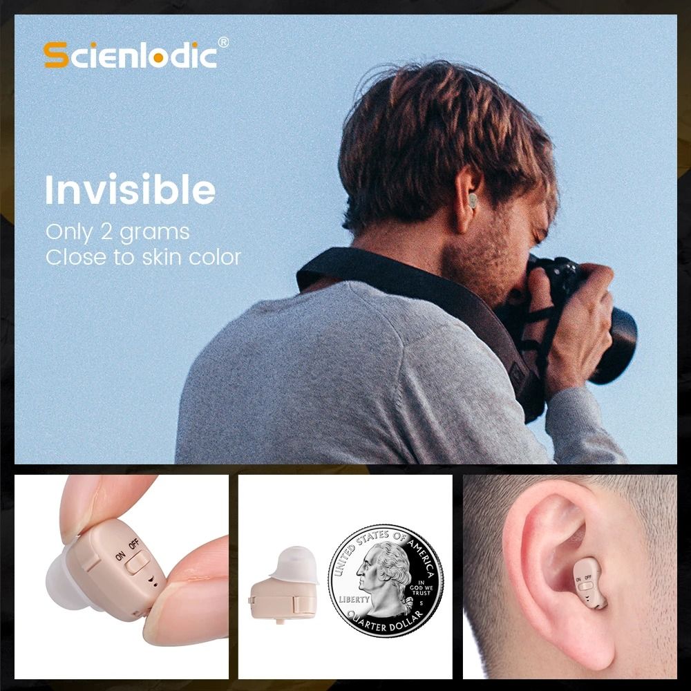 Digital ITE Mini Invisible Hearing Aid - Discreet Sound Amplifier for Severe Loss