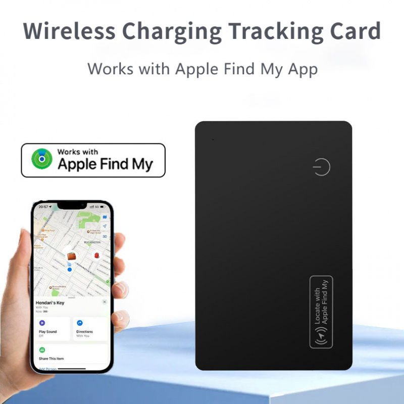 Wireless Charging Bluetooth Tracker Card for Wallet Apple Find My Slim GPS Locator