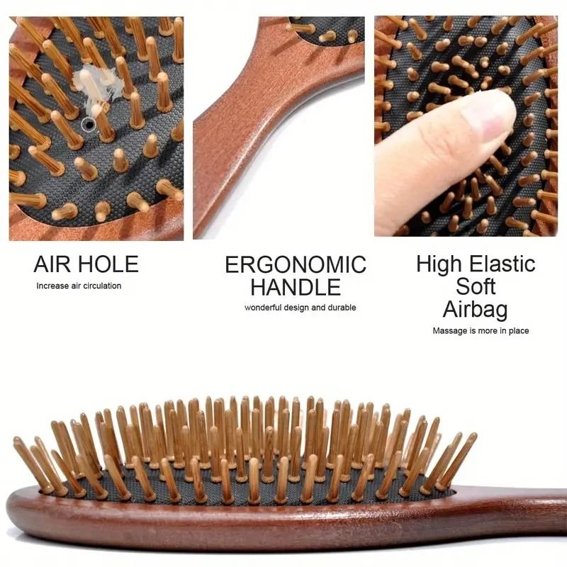 Luxurious Sandalwood Air Cushion Comb | Artisan Scalp Massaging Hairbrush
