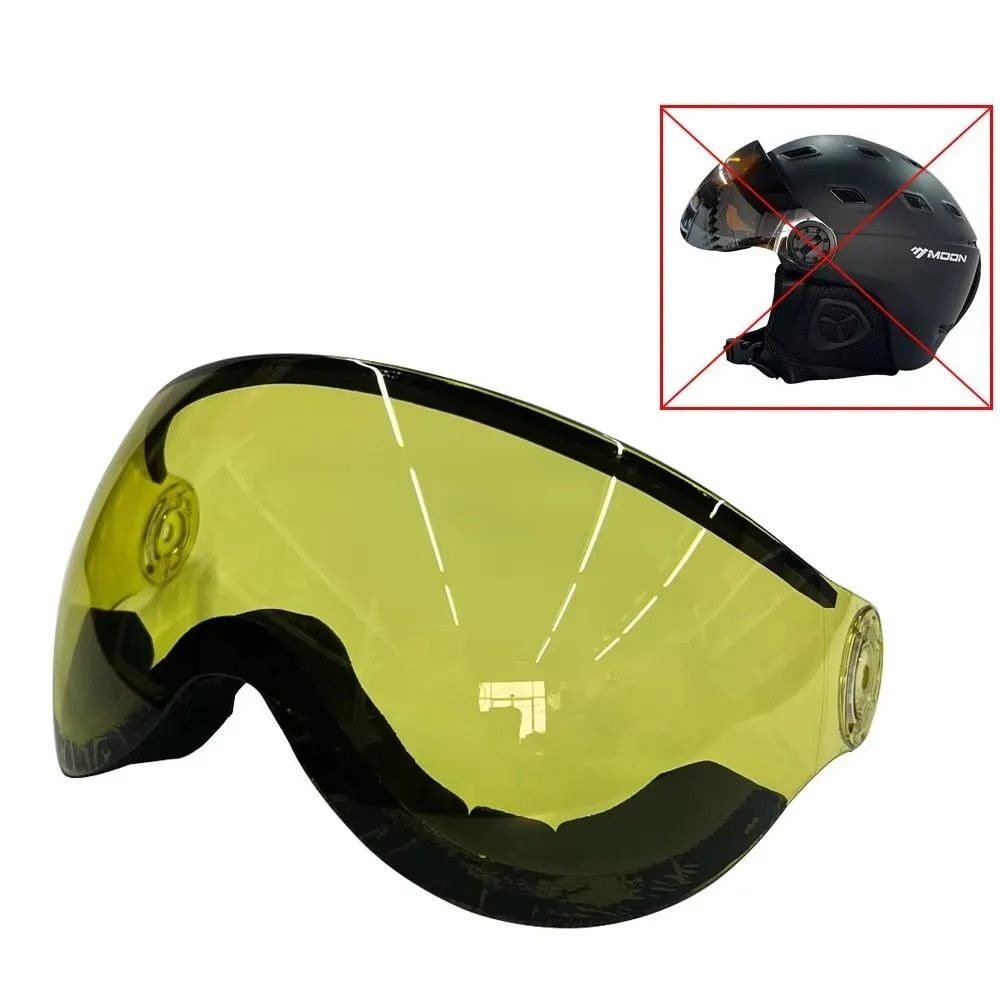 Integrally Molded PC EPS Skiing Helmet with Built-In Goggles
