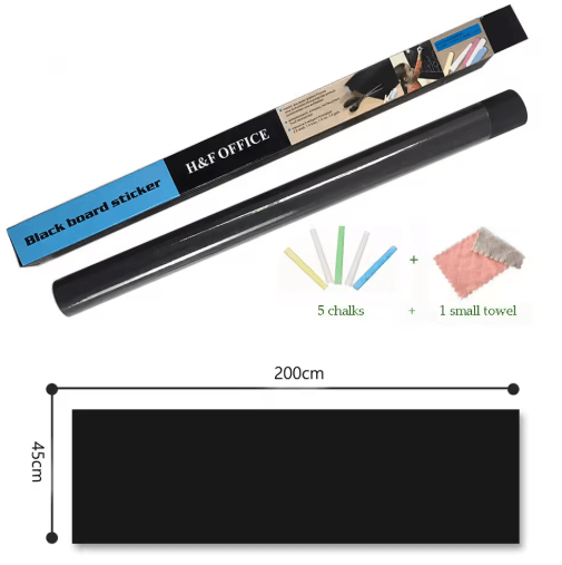 PVC Chalkboard Wall Sticker – Erasable Blackboard Decal for Kids & Office Use