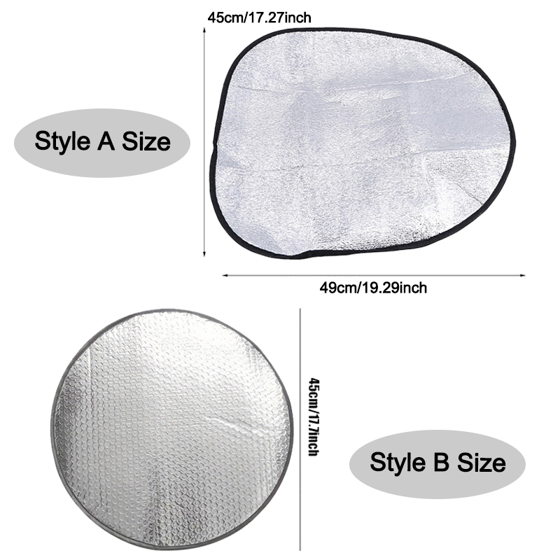 Car Steering Wheel Sun Shade, Double Thick Sun Protection, Anti-UV, Foldable Sunscreen Cover, Silver, Car Steering Wheel