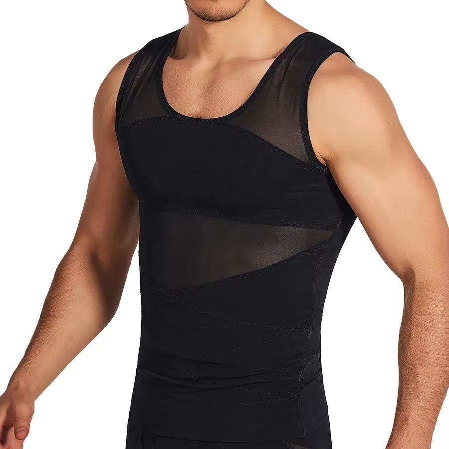 SlimFit Mens Compression Tank Breathable Tummy Control Body Shaper