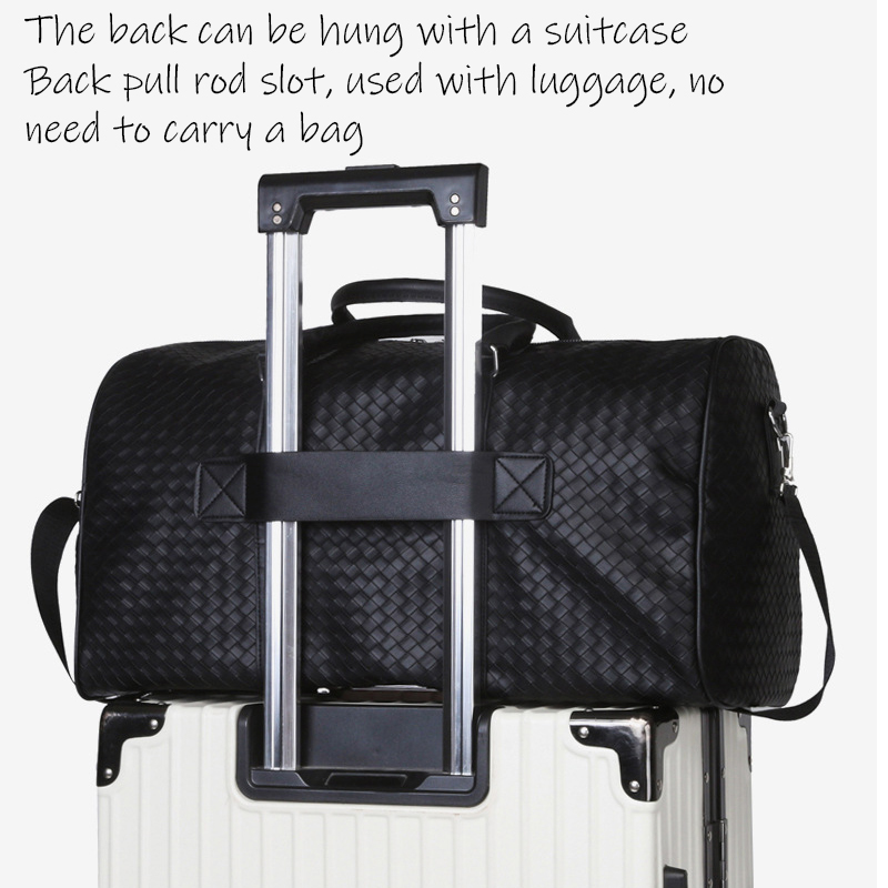 Large Capacity PU Leather Travel Bag Convertible Shoulder Duffel