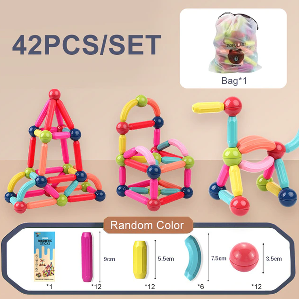 Magnetic Balls and Rods Building Blocks – Educational Toy, Perfect Kids Gift