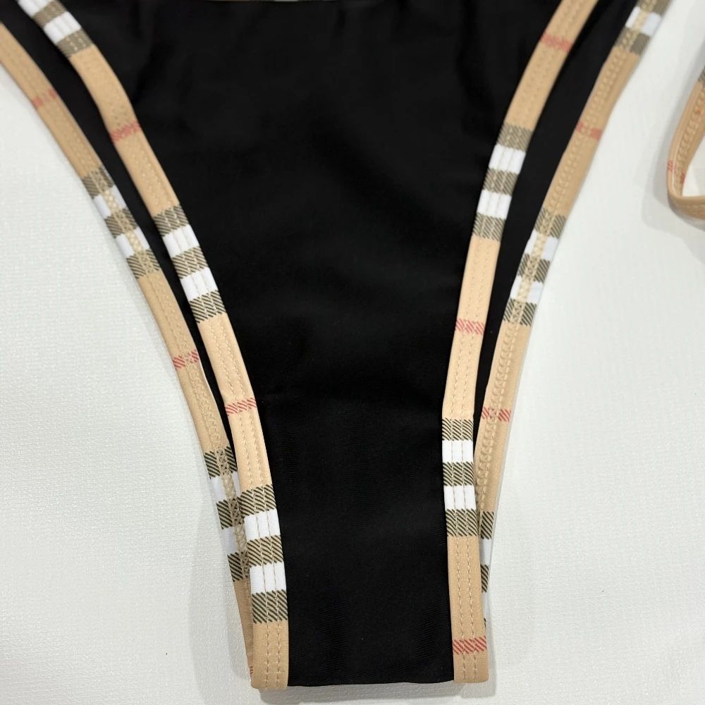 Luxury Stripe Halter Two Piece Bikini Set
