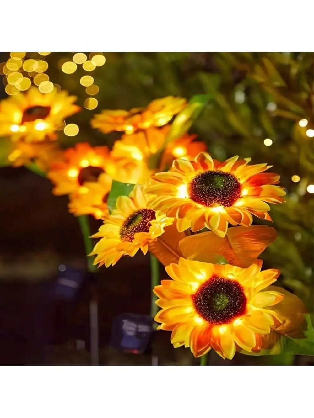 Solar Sunflower Garden Light