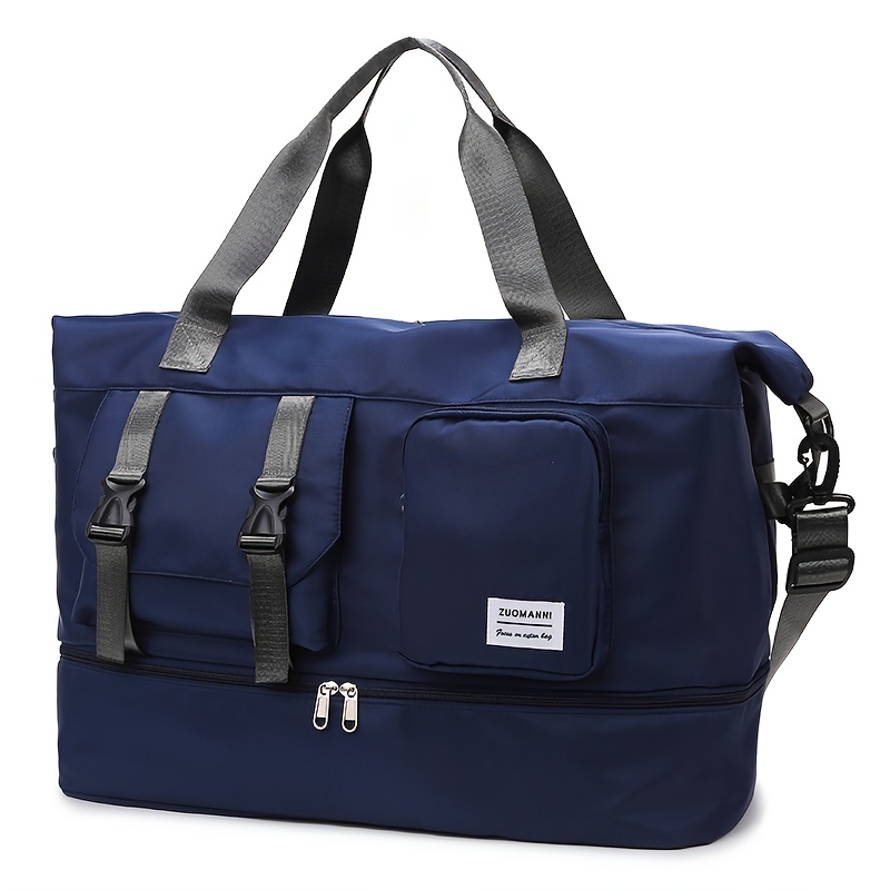 Large Capacity Travel Duffel Bag with Shoe Compartment Durable Gym Tote