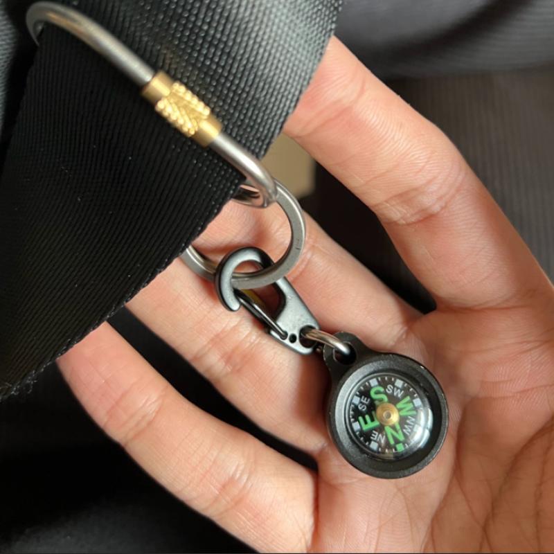 Mini Portable Compass Keychain Aluminum Alloy Hiking Survival Navigation Tool