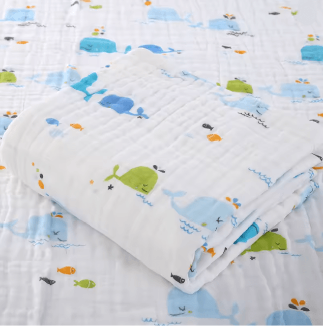 PureGauze Cotton Baby Bath Towel Four Layer Muslin Swaddle Blanket